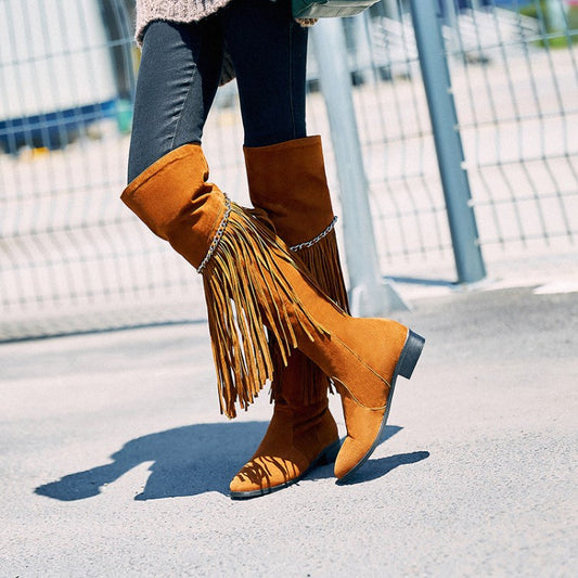 Women Tassel Over the Knee Boots