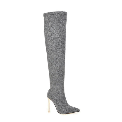 Women Stiletto Heel Thigh High Boots