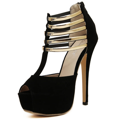 Peep Toe Platform Sandals High Heeled Shoes 6227