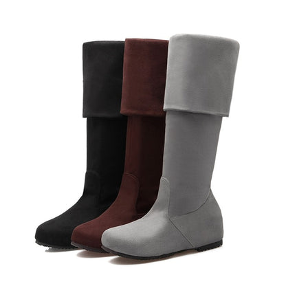 Wedges Knee High Boots Artificial Suede Shoes Woman 3305 3305