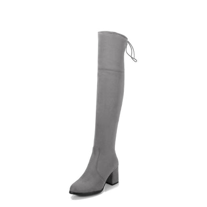 Round Toe Suede Women's Slim Tall Boots