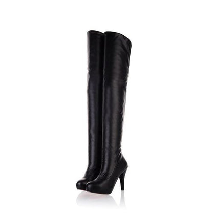 Pointed Toe Women High Heels Knee High Boots