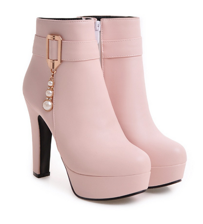 Buckle Ankle Boots Women High Heels Shoes Fall|Winter