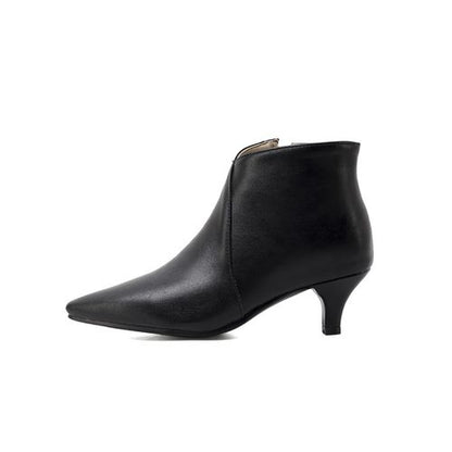 Pointed Toe Women's High Heeled Ankle Boots