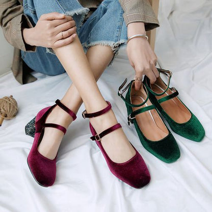 Women Square Toe Pumps High Heels