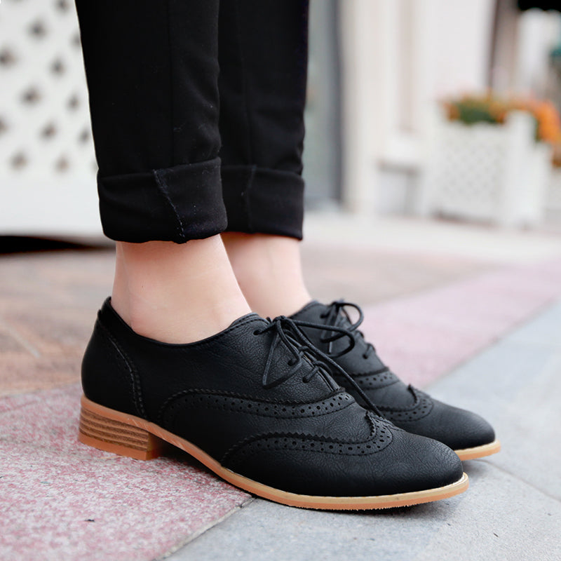 Women's lace up shoes low outlet heel