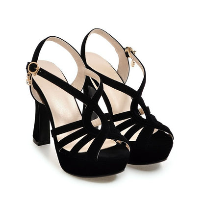 Women High Heels Rough Heel Platform Sandals