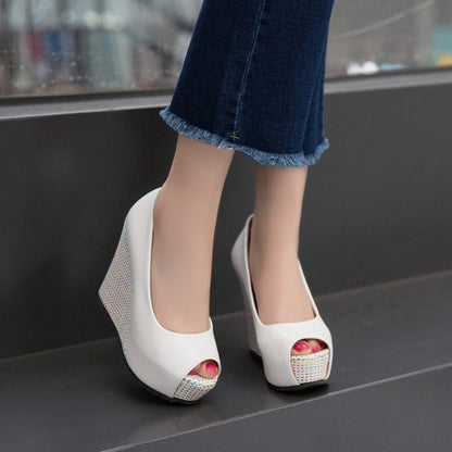 Women's Fish Mouth Platform Wedges