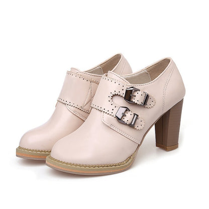 Rough-heeled High-heeled Oxford Shoes