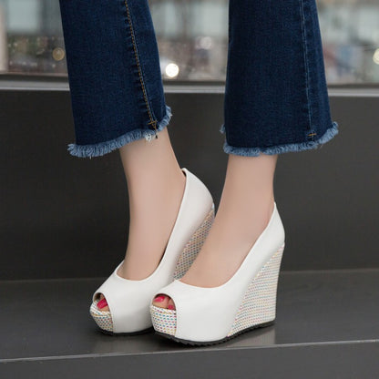 Women's Fish Mouth Platform Wedges