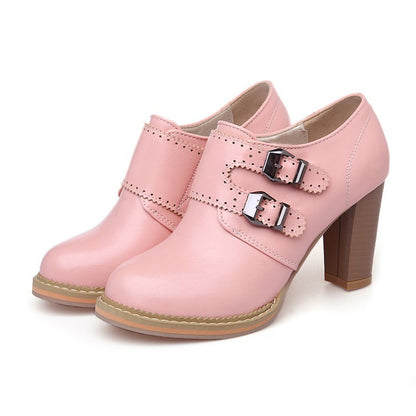 Rough-heeled High-heeled Oxford Shoes