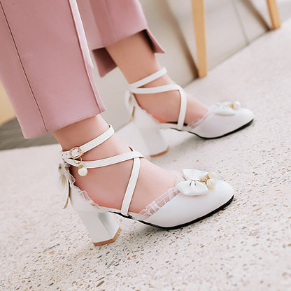 Cross-Strap Hollow High Heels Sandals