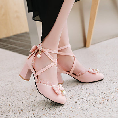 Cross-Strap Hollow High Heels Sandals