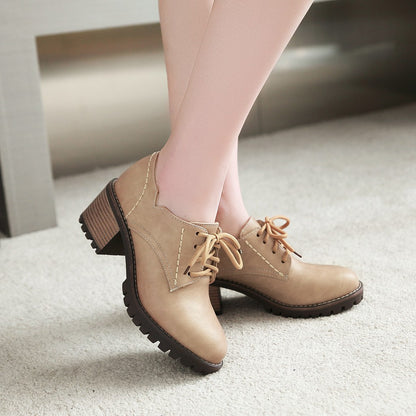 Women's Chunky Heel Retro High-heeled Shoes