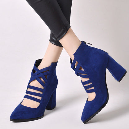 Women's High Heels Pointy Platform Chunky Heel Summer Boots