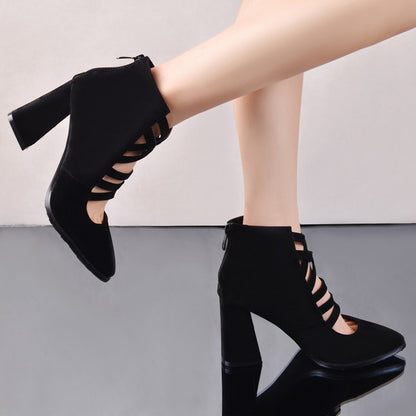 Women's High Heels Pointy Platform Chunky Heel Summer Boots