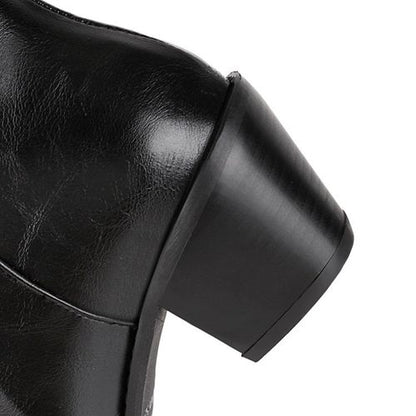 Women Pu Leather High Heels Tall Boots