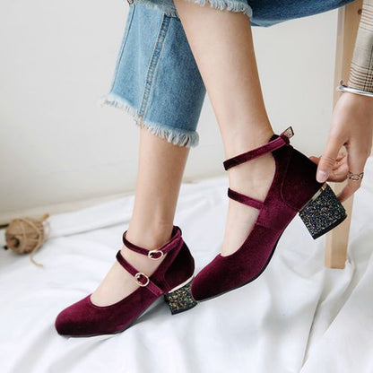 Women Square Toe Pumps High Heels