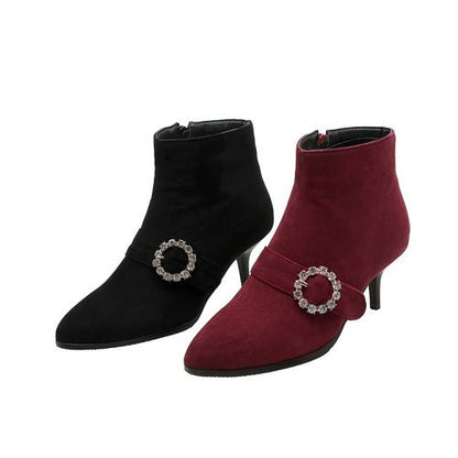 Women Rhinestone High Heels Ankle Boots