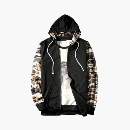 Men's Zipper Camouflage Hoodie Jacket Sweaters