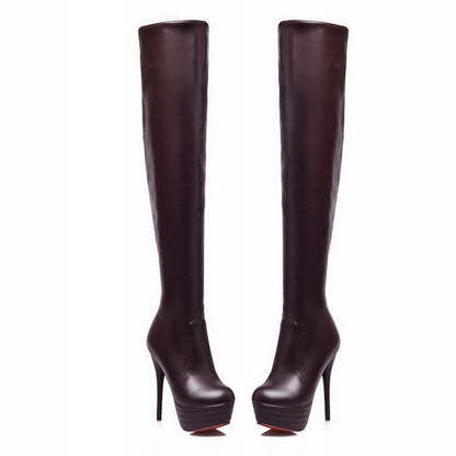 Women High Heel Platform Thigh High Boots