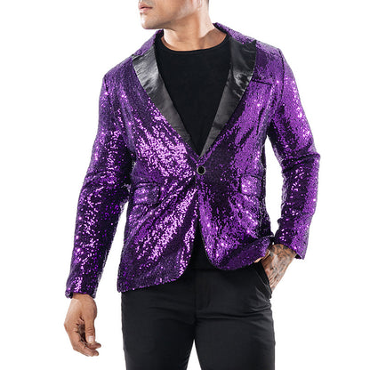 Men's Coat Gold Sequin Jacket Suits Costumes