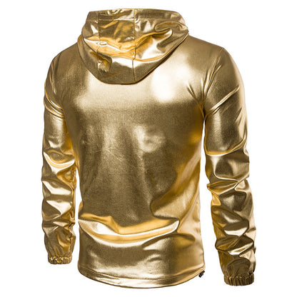 Men's Solid Gilded Sports Hoods Jackets