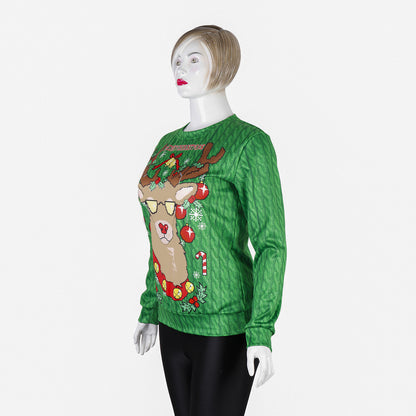 Christmas Fawn Couple Sweater Plus Size