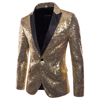 Men's Coat Gold Sequin Jacket Suits Costumes