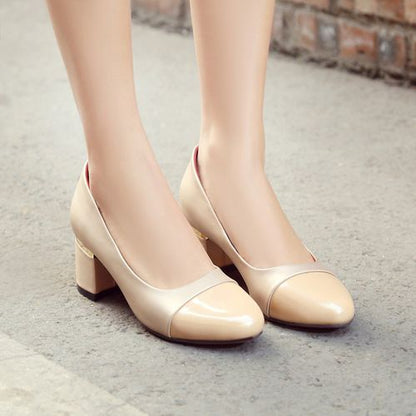 Women High Heeled Chunky Heels Pumps