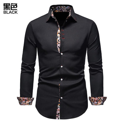 Men's Flower SuitSlim Fit CasualPrinting Long Sleeves Button Shirts