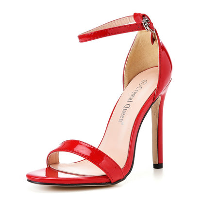 Women Open Toe Ankle Strap Stiletto Heel Sandals