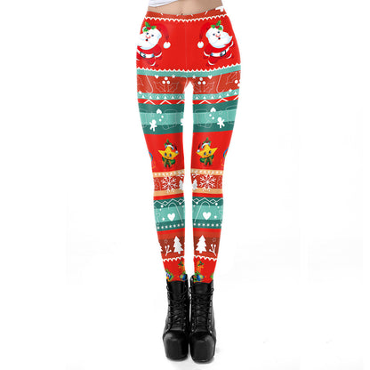 Christmas Yoga Elastic Leggings Tights