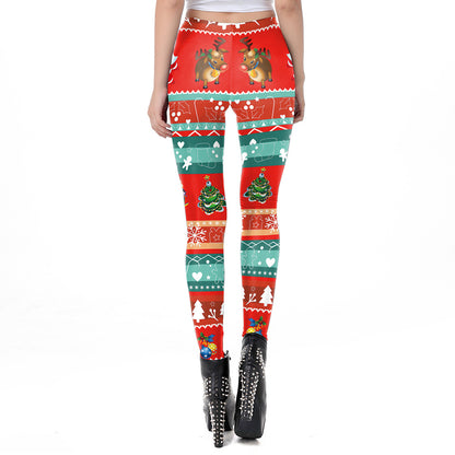 Christmas Yoga Elastic Leggings Tights