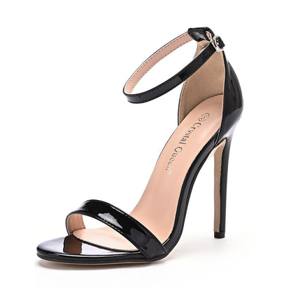 Women Open Toe Ankle Strap Stiletto Heel Sandals