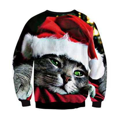 Christmas Kitten Crew Neck Couple Sweater