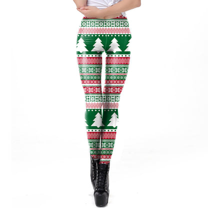 Christmas Tree Slimming Sports Leggings Tights