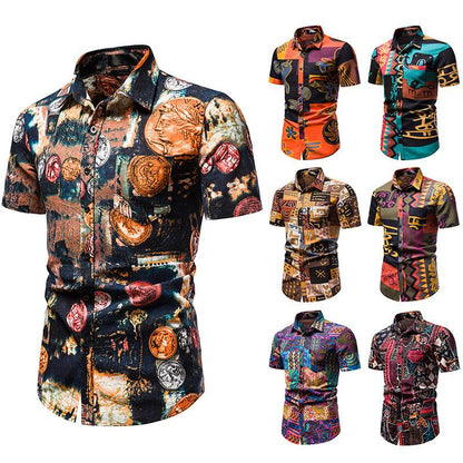 Men's Hawaii Casual Turndown Short Beach Shirts