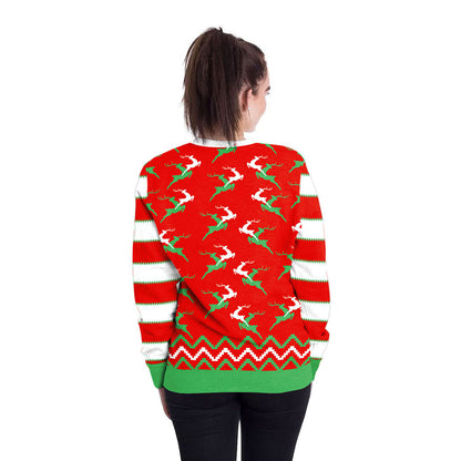 Christmas Cute Elk Crew Neck Couple Sweater