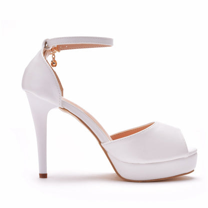 Women Peep Toe Stiletto Heel Ankle Strap Platform Sandals