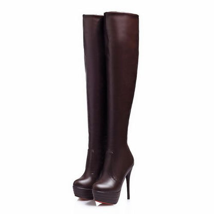 Women High Heel Platform Thigh High Boots