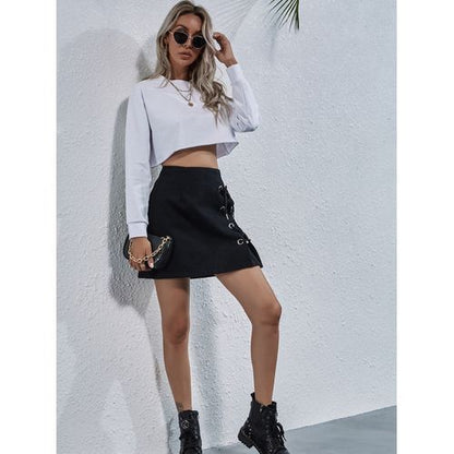 Ins Fashion Loose Cross-tied Short Women Skirts