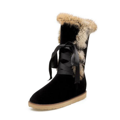 Round Toe Lace Up Women's Snow Boots