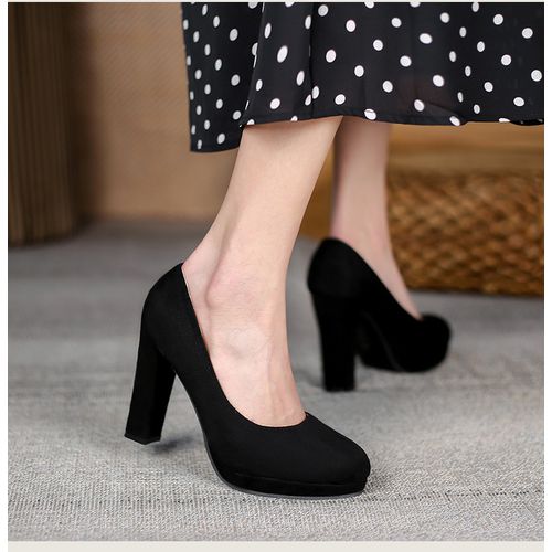 Women Suede Platform Pumps High Heels