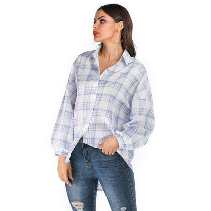 Printed Casual Spring Loose Show Thin Medium-length Women Blouses