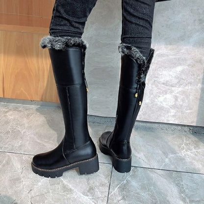 Women Warm Fur Knee High Boots