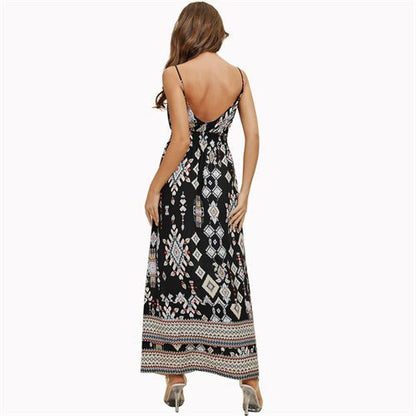 Printed High Waist Holiday Women's Dresses