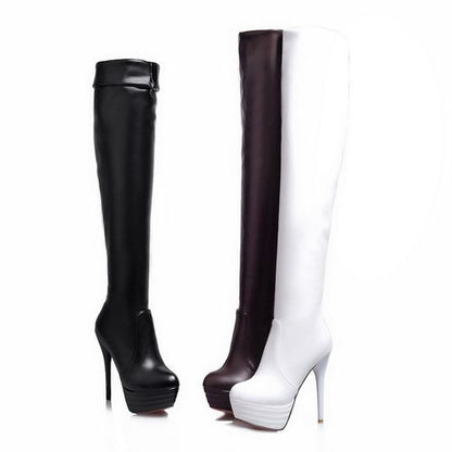 Women High Heel Platform Thigh High Boots