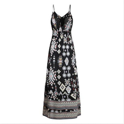 Printed High Waist Holiday Women's Dresses