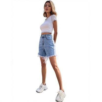 Womens Wide Legged Pants Denim Shorts